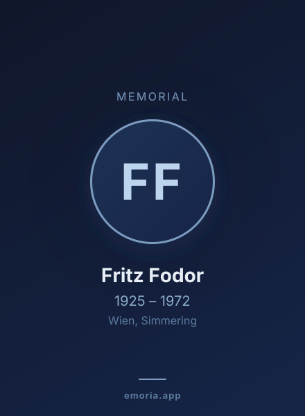 Memorial portrait of Fritz Fodor