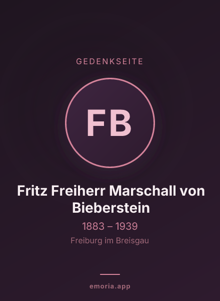 Gedenkportrait von Fritz Freiherr Marschall von Bieberstein