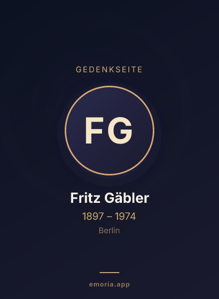Gedenkportrait von Fritz Gäbler