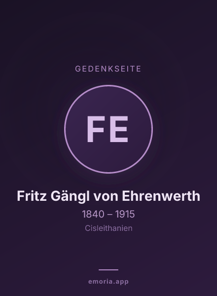 Gedenkportrait von Fritz Gängl von Ehrenwerth