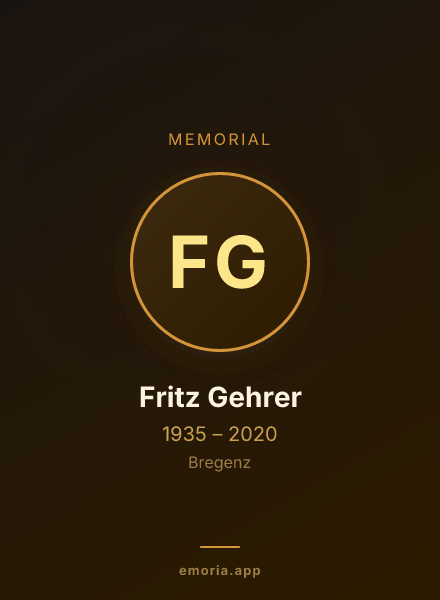 Memorial portrait of Fritz Gehrer