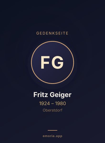 Gedenkportrait von Fritz Geiger