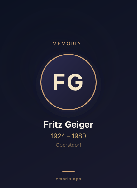 Memorial portrait of Fritz Geiger