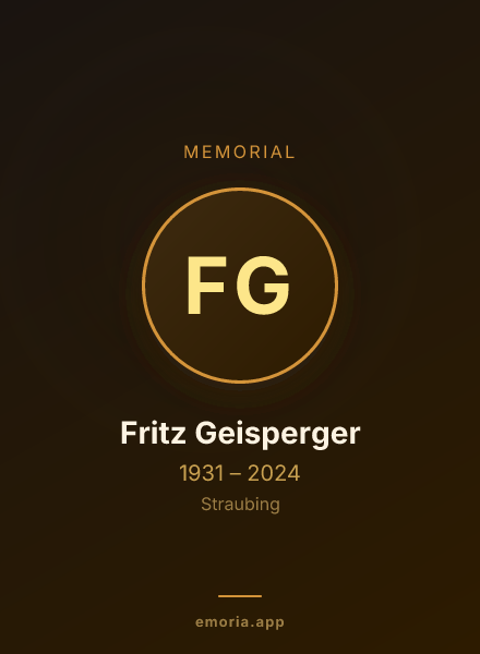 Memorial portrait of Fritz Geisperger