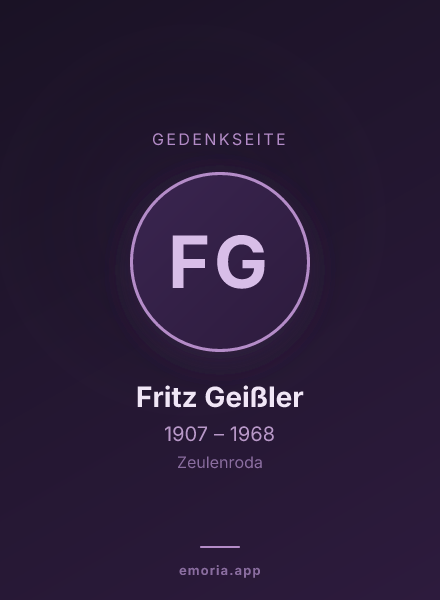 Gedenkportrait von Fritz Geißler