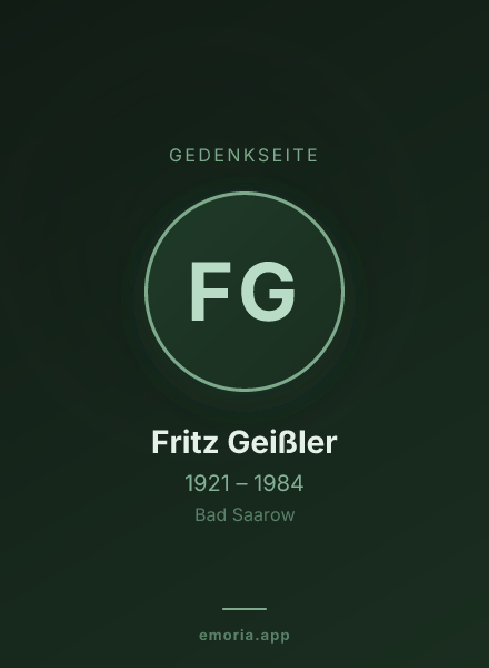 Gedenkportrait von Fritz Geißler