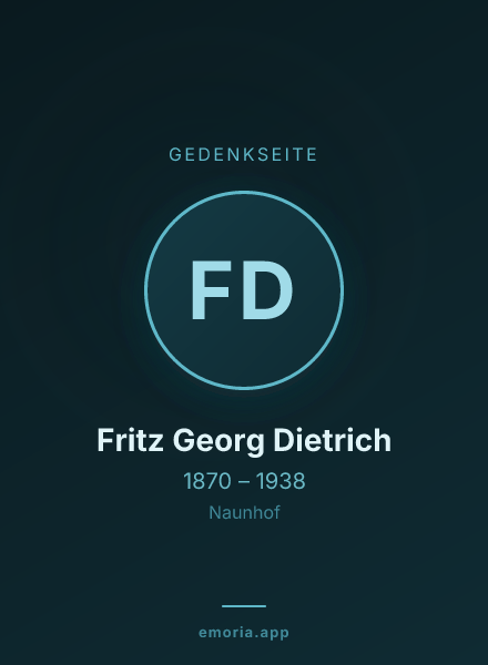 Gedenkportrait von Fritz Georg Dietrich