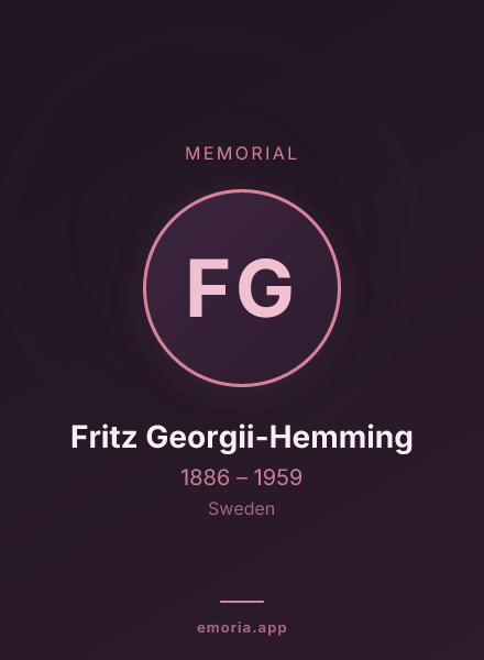 Memorial portrait of Fritz Georgii-Hemming