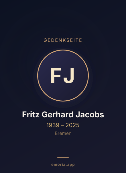 Gedenkportrait von Fritz Gerhard Jacobs