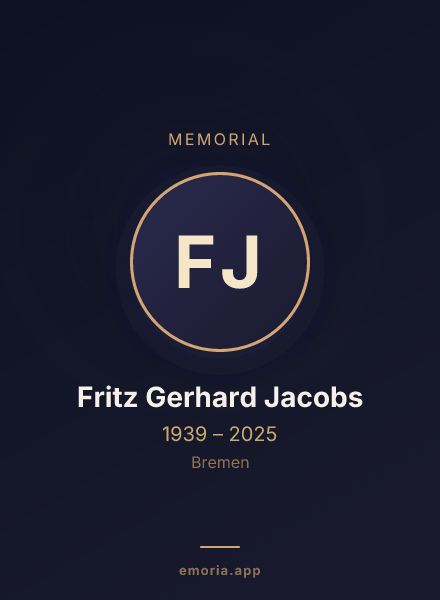 Memorial portrait of Fritz Gerhard Jacobs