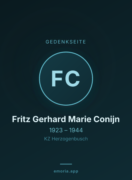 Gedenkportrait von Fritz Gerhard Marie Conijn