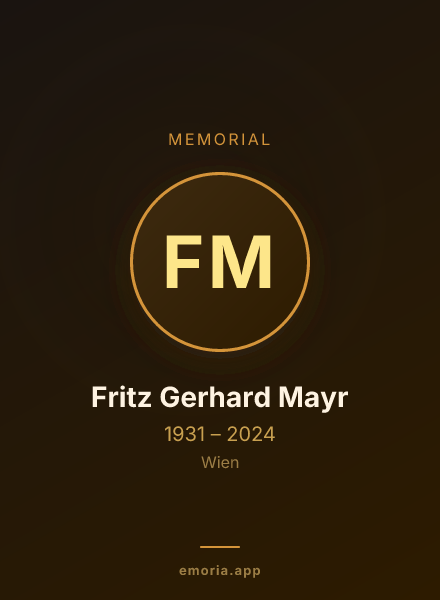 Memorial portrait of Fritz Gerhard Mayr