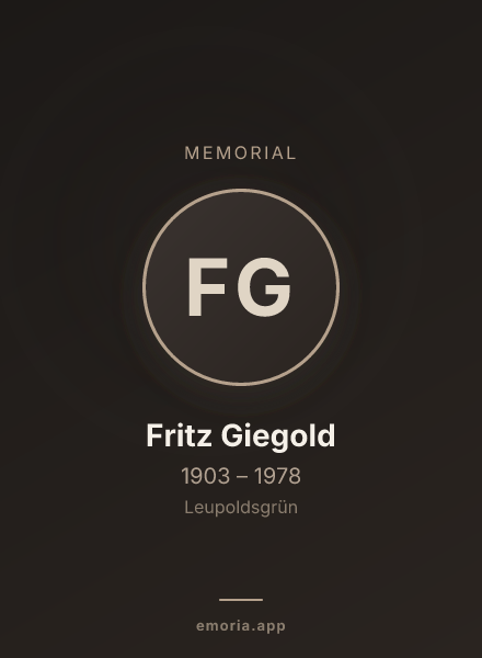 Memorial portrait of Fritz Giegold