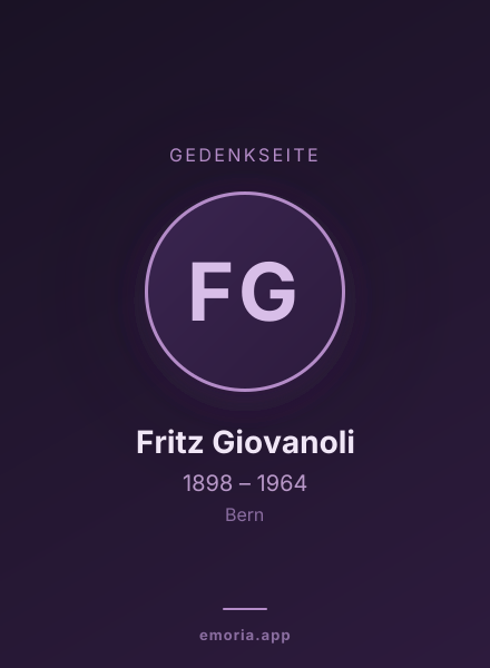 Gedenkportrait von Fritz Giovanoli