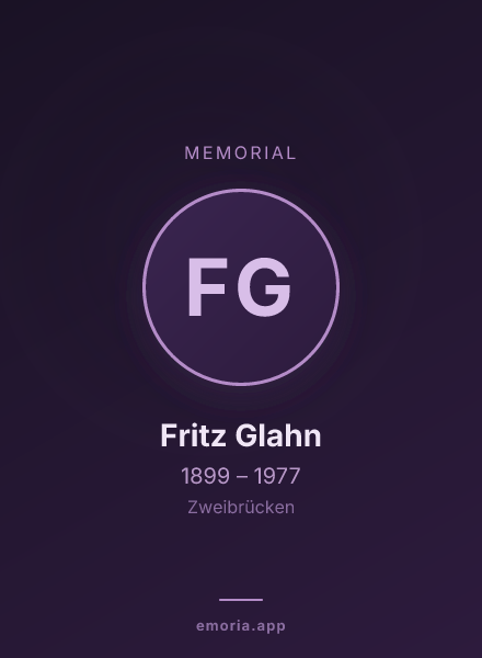 Memorial portrait of Fritz Glahn