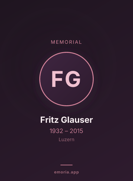 Memorial portrait of Fritz Glauser