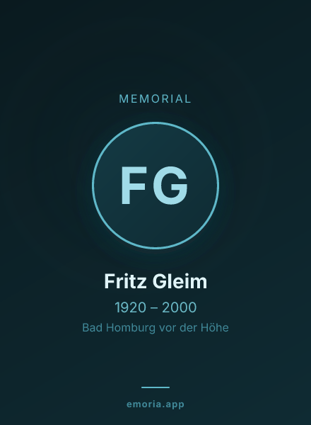 Memorial portrait of Fritz Gleim