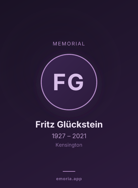 Memorial portrait of Fritz Glückstein
