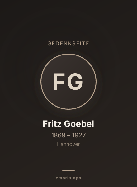 Gedenkportrait von Fritz Goebel