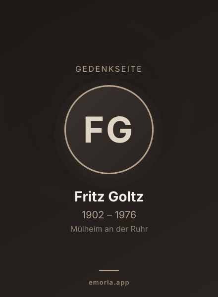 Gedenkportrait von Fritz Goltz
