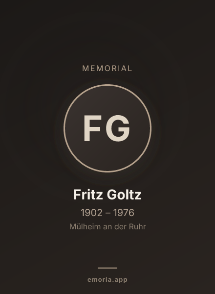 Memorial portrait of Fritz Goltz