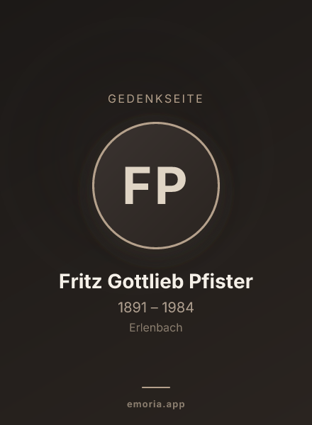 Gedenkportrait von Fritz Gottlieb Pfister