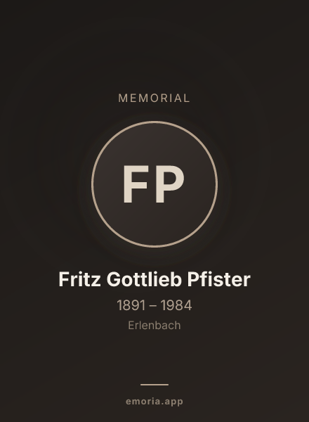 Memorial portrait of Fritz Gottlieb Pfister