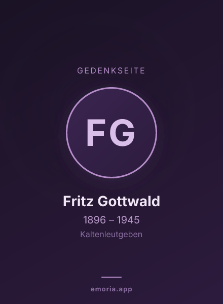 Gedenkportrait von Fritz Gottwald
