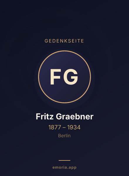 Gedenkportrait von Fritz Graebner
