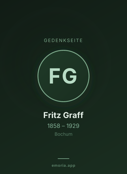 Gedenkportrait von Fritz Graff