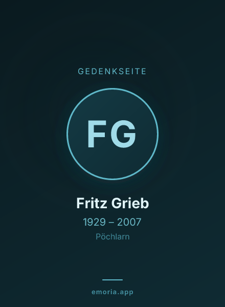 Gedenkportrait von Fritz Grieb