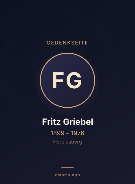 Gedenkportrait von Fritz Griebel
