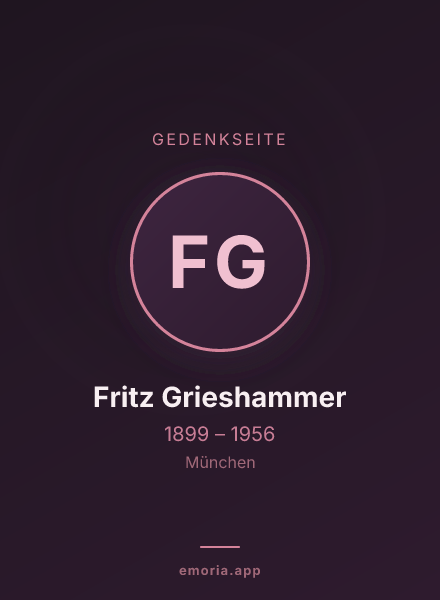 Gedenkportrait von Fritz Grieshammer