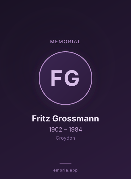 Memorial portrait of Fritz Grossmann