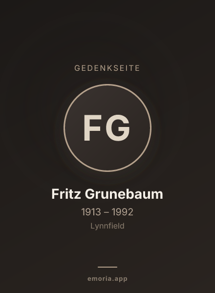 Gedenkportrait von Fritz Grunebaum
