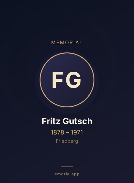 Memorial portrait of Fritz Gutsch