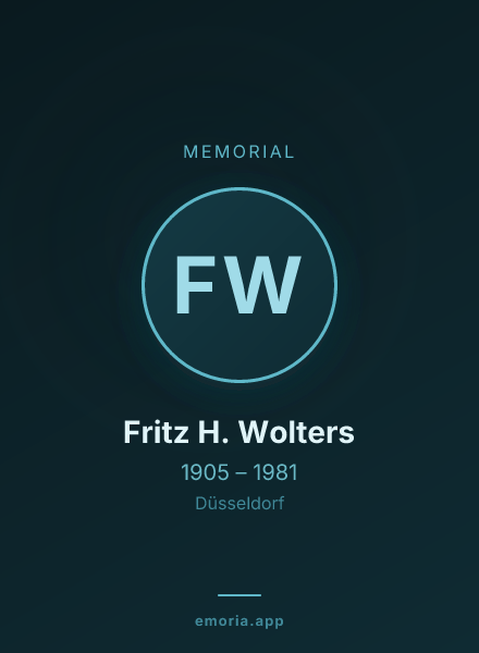 Memorial portrait of Fritz H. Wolters