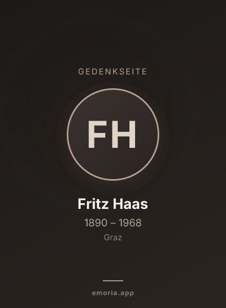 Gedenkportrait von Fritz Haas