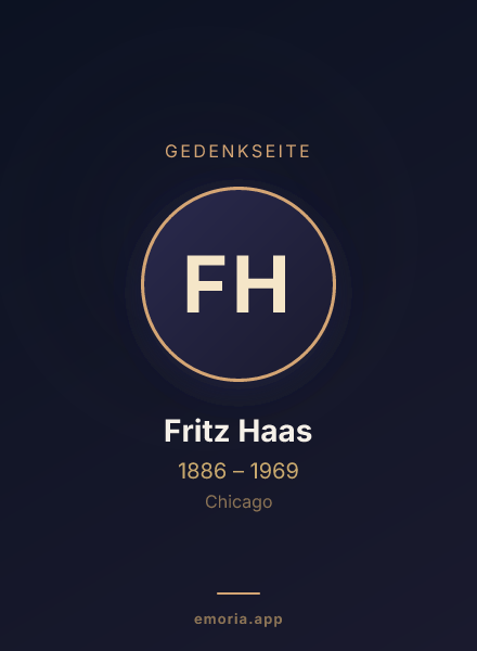 Gedenkportrait von Fritz Haas