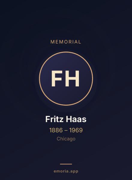 Memorial portrait of Fritz Haas