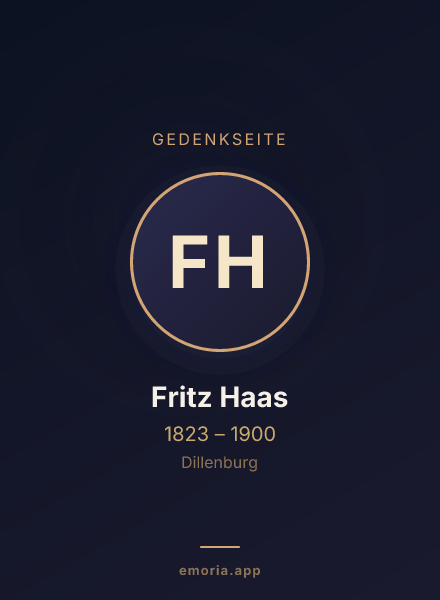 Gedenkportrait von Fritz Haas