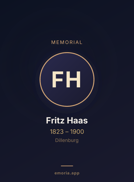 Memorial portrait of Fritz Haas