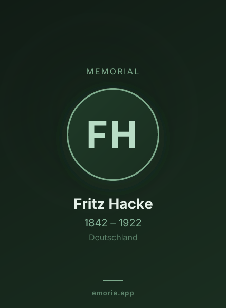 Memorial portrait of Fritz Hacke