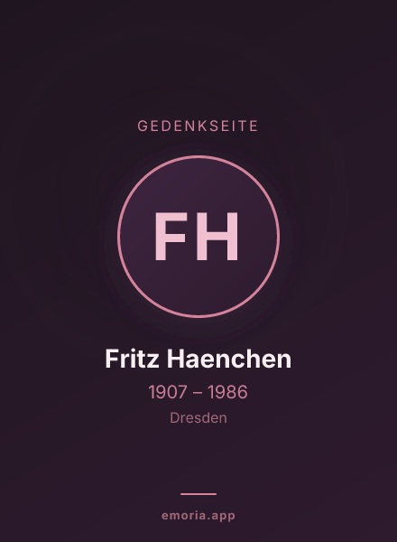 Gedenkportrait von Fritz Haenchen