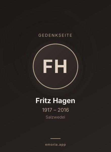 Gedenkportrait von Fritz Hagen