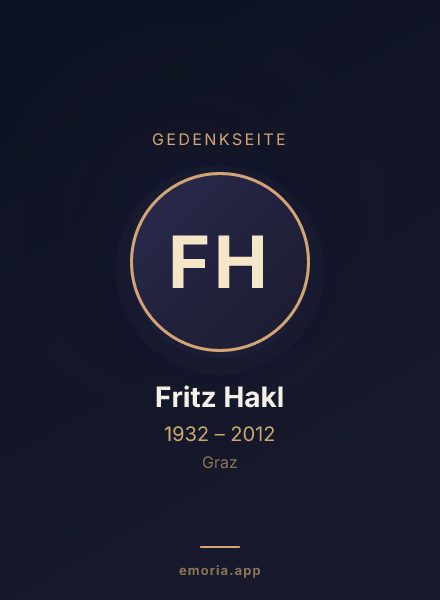 Gedenkportrait von Fritz Hakl