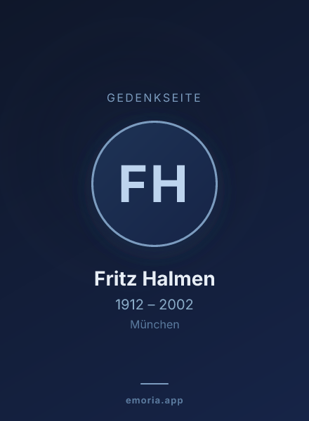 Gedenkportrait von Fritz Halmen