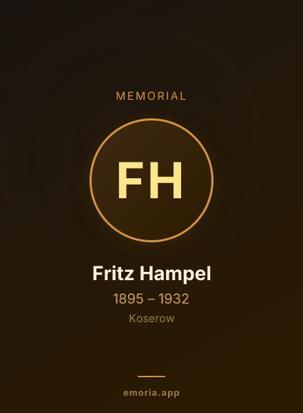 Memorial portrait of Fritz Hampel