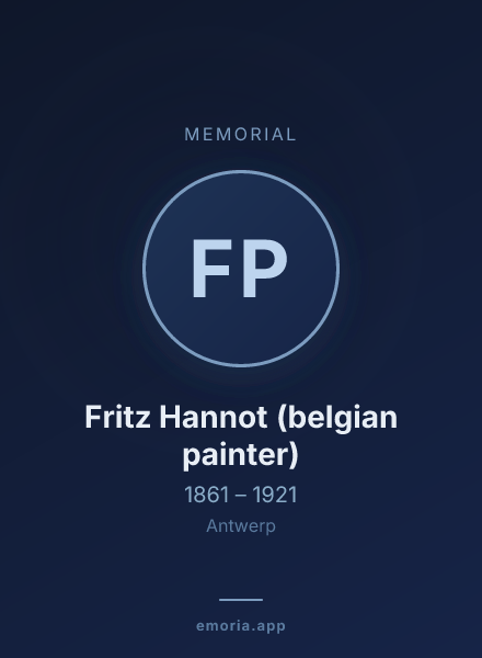 Memorial portrait of Fritz Hannot (belgian painter)