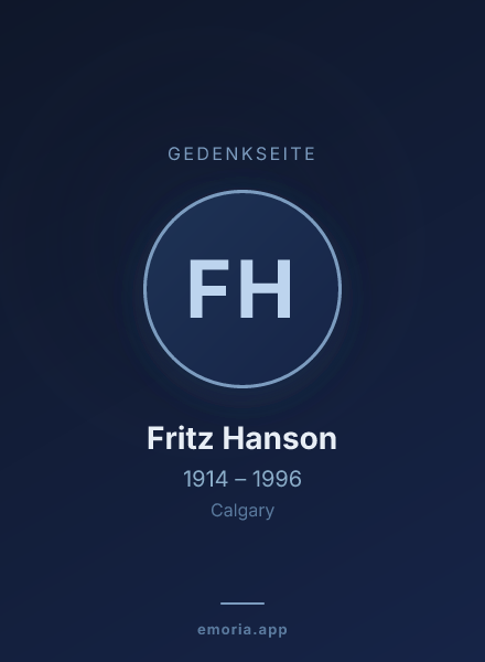 Gedenkportrait von Fritz Hanson